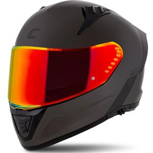 Casco integral para motocicleta Cassida Aero Super Mono, color negro brillante cromado. - II. calidad