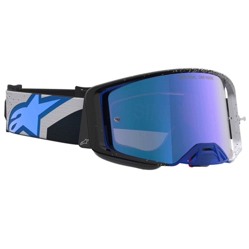 Gafas de motocross Alpinestars Supertech Hiten, color negro-azul