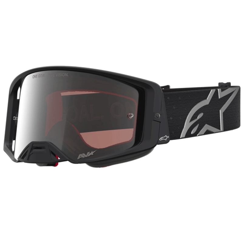 Gafas de motocross Alpinestars Supertech Vesta, color negro mate-plata