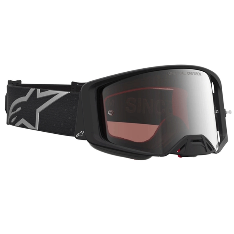 Gafas de motocross Alpinestars Supertech Vesta, color negro mate-plata