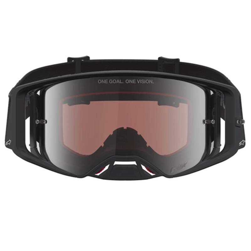 Gafas de motocross Alpinestars Supertech Vesta, color negro mate-plata