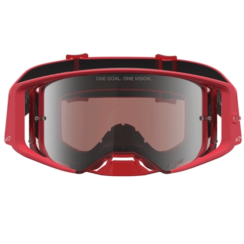 Gafas de motocross Alpinestars Supertech Vesta rojo flúor cromado