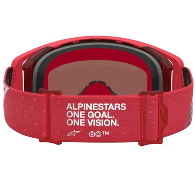 Gafas de motocross Alpinestars Supertech Vesta rojo flúor cromado