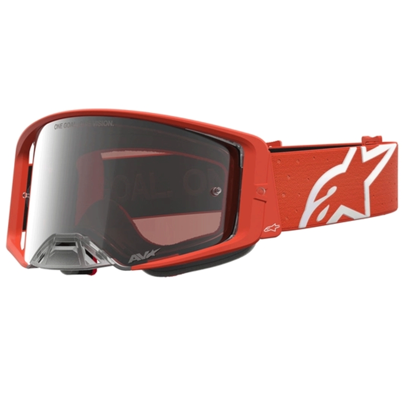 Gafas de motocross Alpinestars Supertech Vesta color naranja y plata