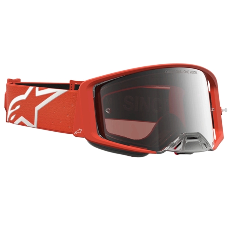 Gafas de motocross Alpinestars Supertech Vesta color naranja y plata