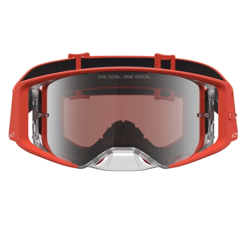 Gafas de motocross Alpinestars Supertech Vesta color naranja y plata