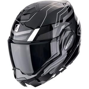 Casco de moto plegable Scorpion EXO-TECH EVO CONQUER blanco y negro - II. calidad