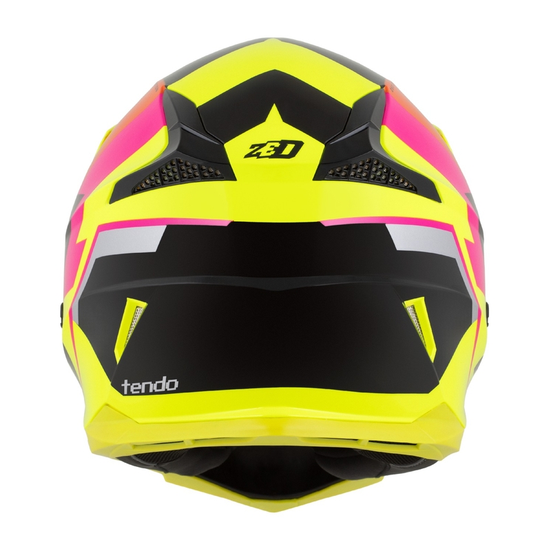Casco motocross infantil ZED X1.9 Tendo fluo amarillo-rosa-naranja-negro - II. calidad