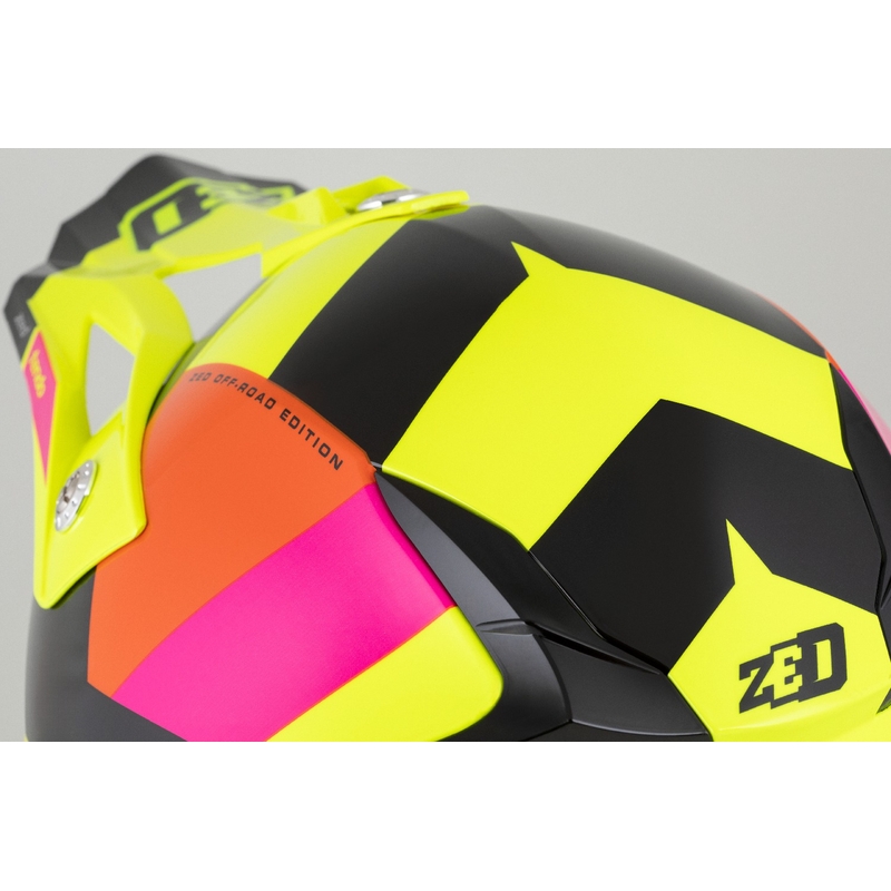 Casco motocross infantil ZED X1.9 Tendo fluo amarillo-rosa-naranja-negro - II. calidad