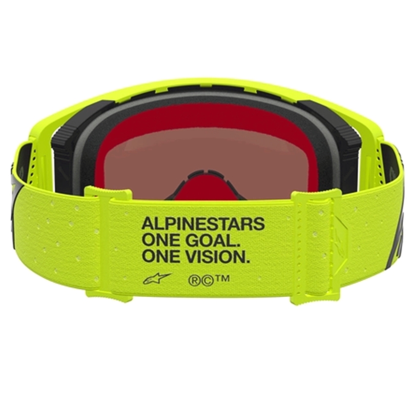 Gafas de motocross Alpinestars Supertech Vesta, color amarillo flúor y negro.