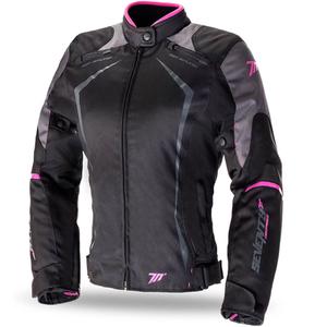 Chaqueta de moto para mujer SEVENTY DEGREES SD-JR49 negra-rosa - II. calidad