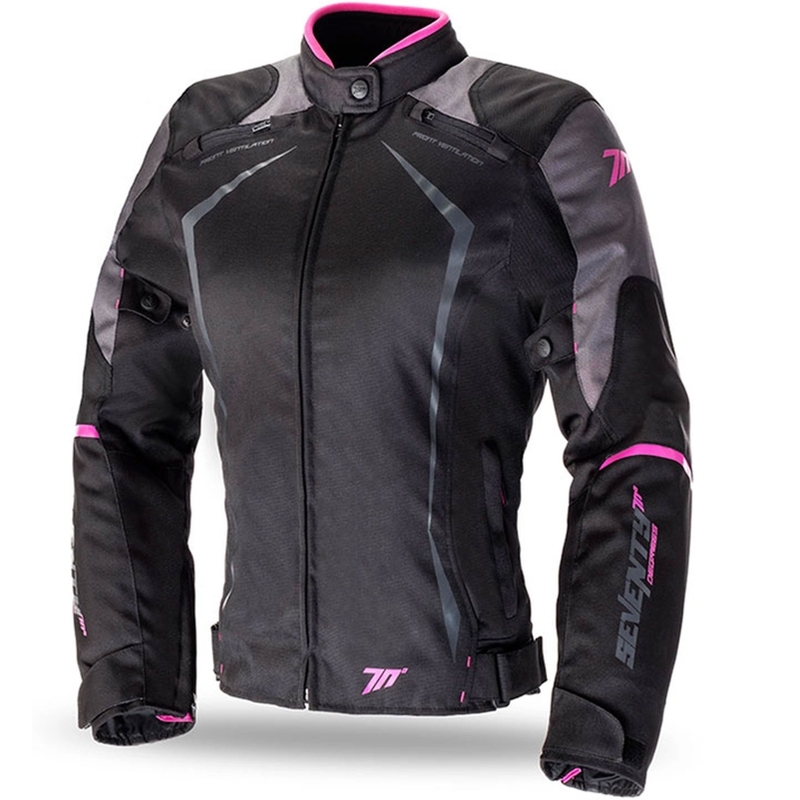 Chaqueta de moto para mujer SEVENTY DEGREES SD-JR49 negra-rosa - II. calidad