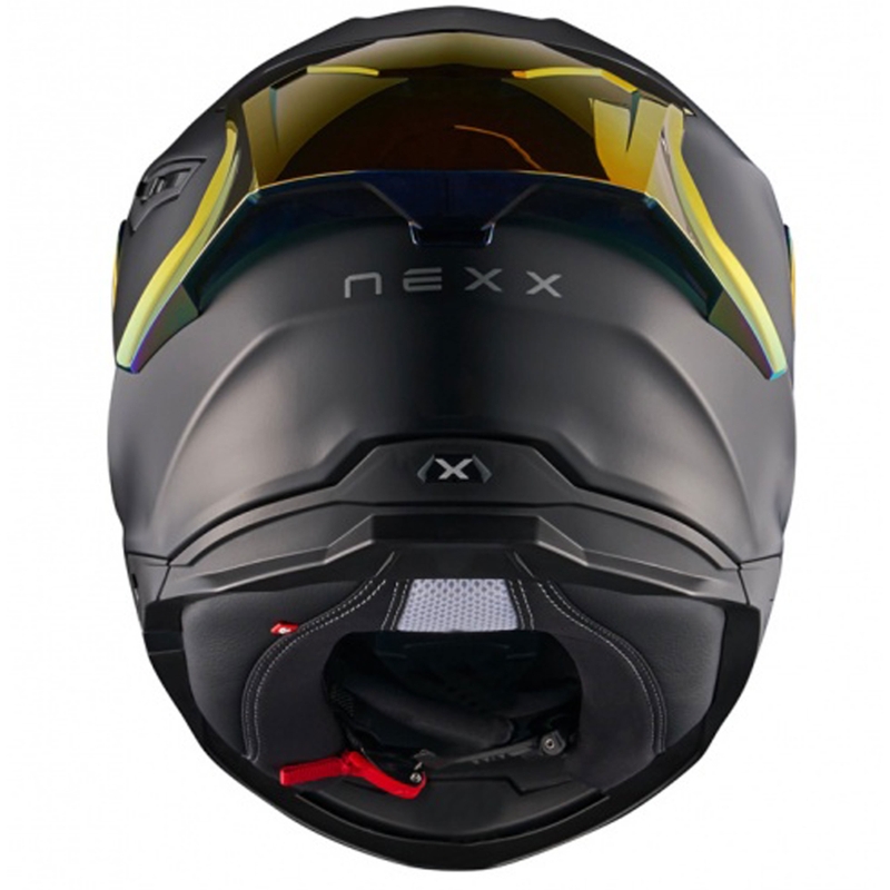 Casco integral de moto NEXX Y.100R Subsonic negro mate-rojo - II. calidad liquidación
