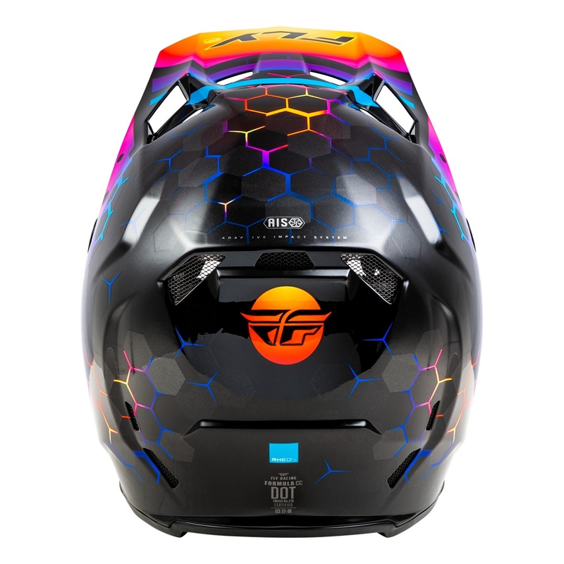 Casco motocross FLY Racing Formula CC Tektonic negro-amarillo-rosa - II. calidad