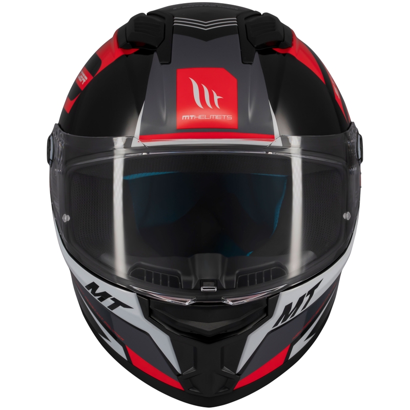 Casco de moto integral MT Stinger 2 Tron negro-rojo-gris - II. calidad