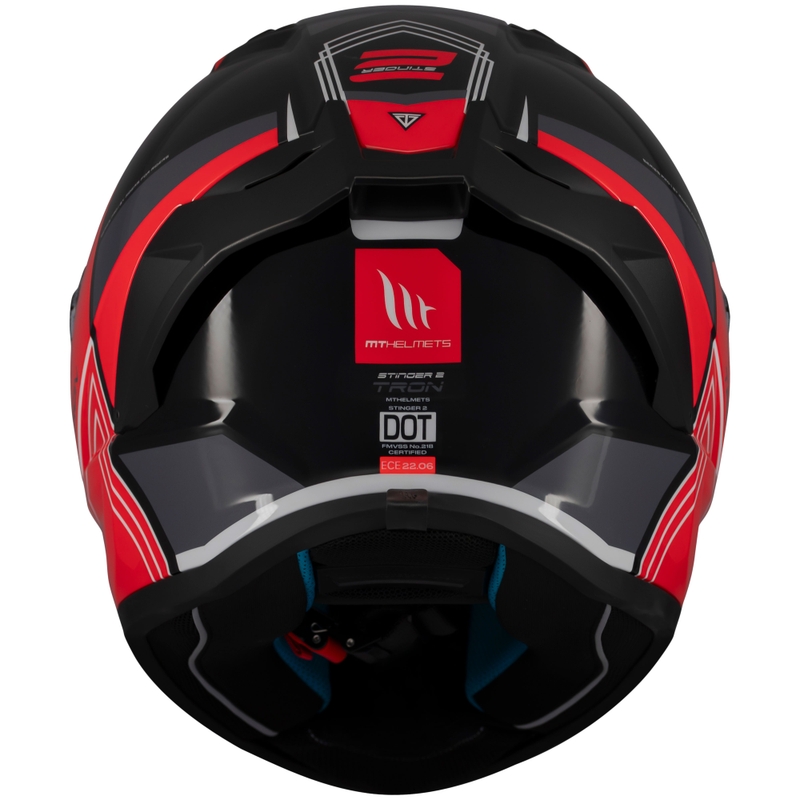 Casco de moto integral MT Stinger 2 Tron negro-rojo-gris - II. calidad