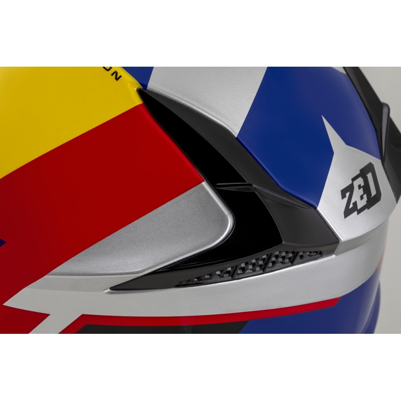 Casco de motocross ZED X1.9 Tendo azul perla-rojo-amarillo-plata - II. calidad