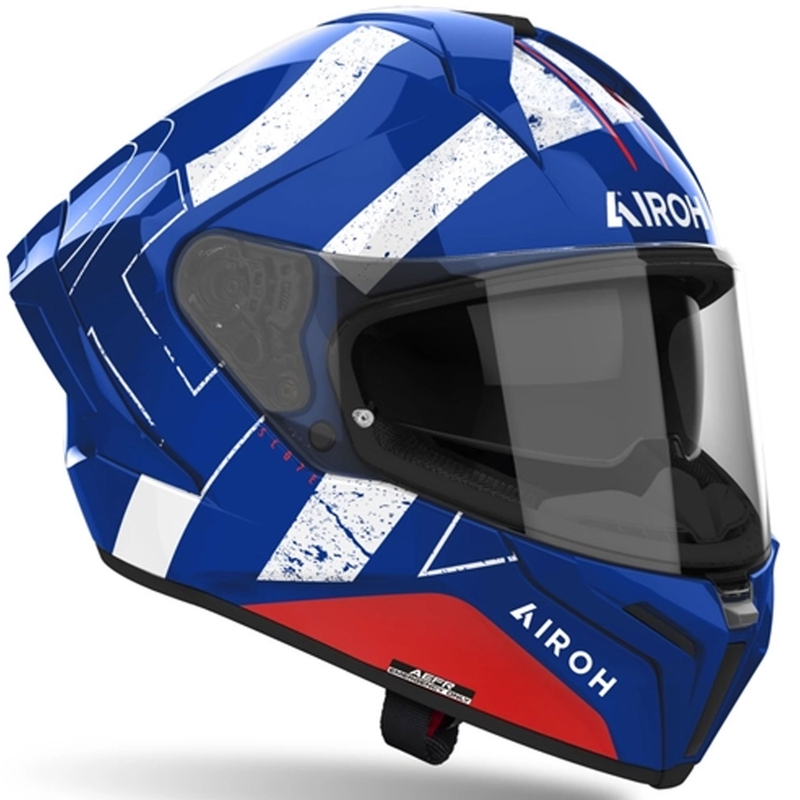 Casco integral de moto Airoh MATRYX Scope azul-rojo