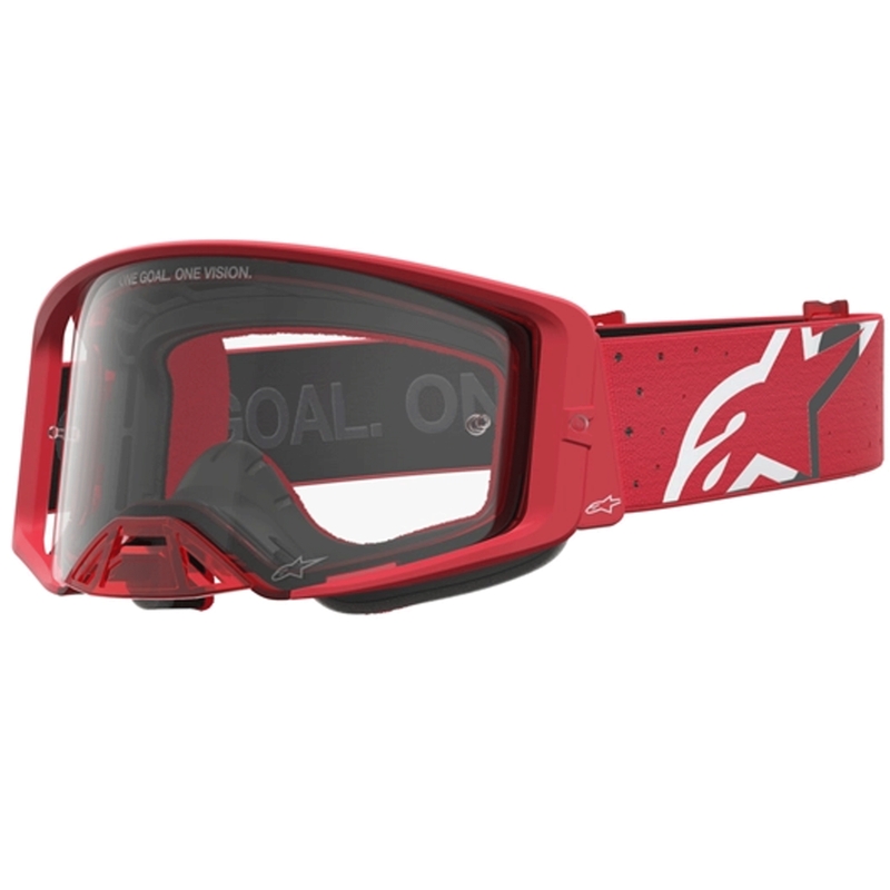 Gafas de motocross Alpinestars Supertech Vesta rojo flúor cromado (plexiglás transparente)