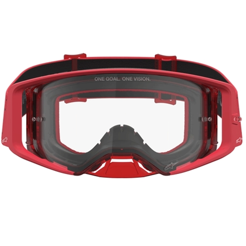 Gafas de motocross Alpinestars Supertech Vesta rojo flúor cromado (plexiglás transparente)