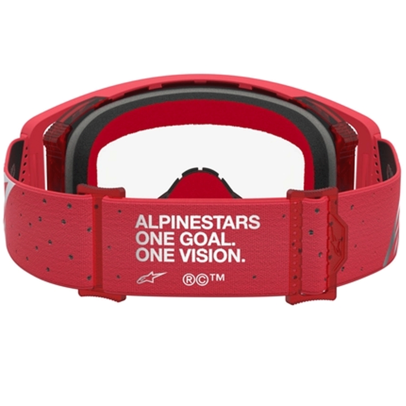 Gafas de motocross Alpinestars Supertech Vesta rojo flúor cromado (plexiglás transparente)