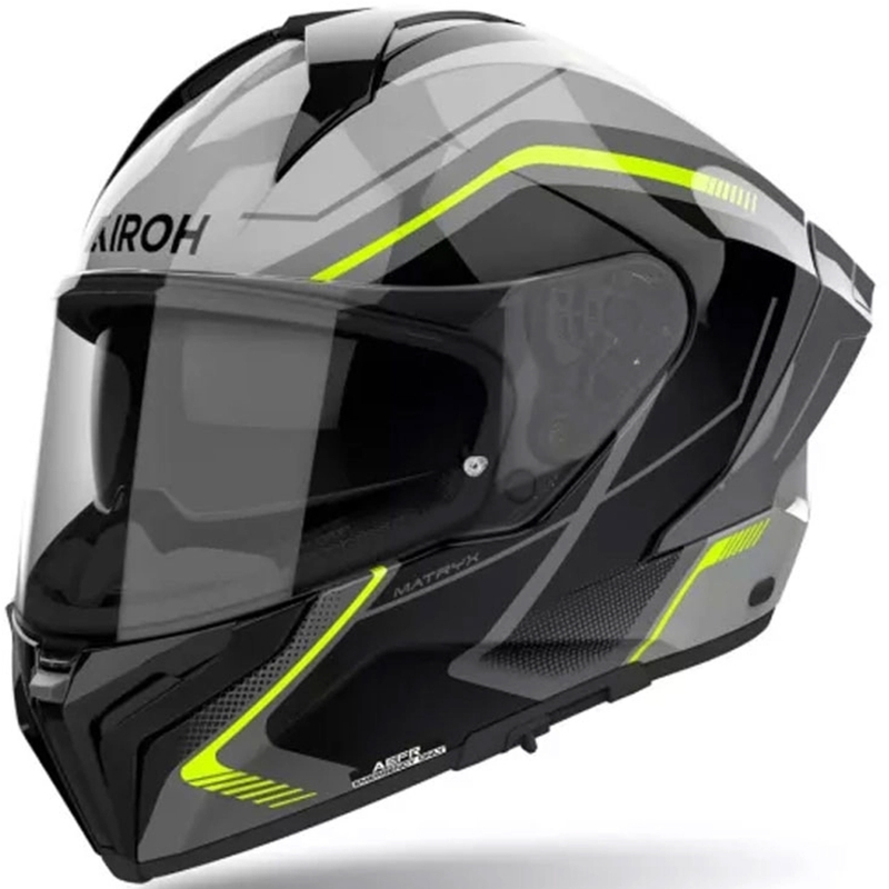 Casco integral de moto Airoh MATRYX Wide negro-gris-amarillo