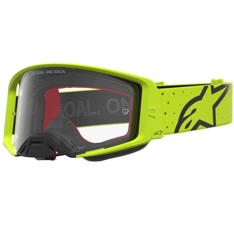Gafas de motocross Alpinestars Supertech Vesta amarillo flúor y negro (plexiglás transparente)