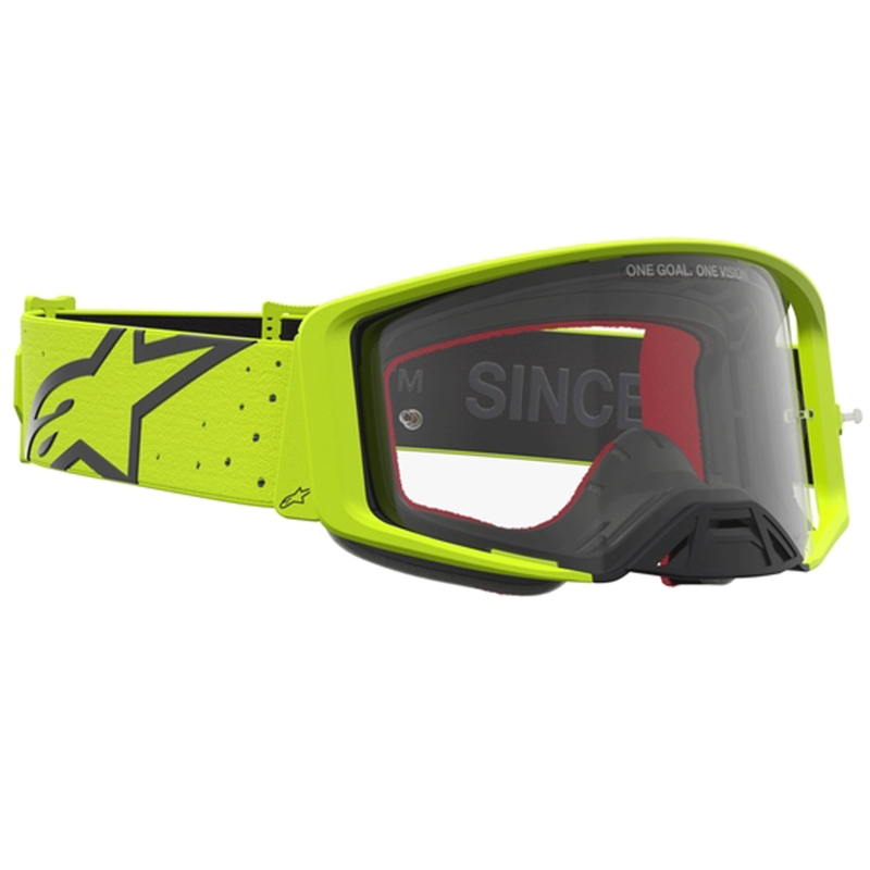 Gafas de motocross Alpinestars Supertech Vesta amarillo flúor y negro (plexiglás transparente)