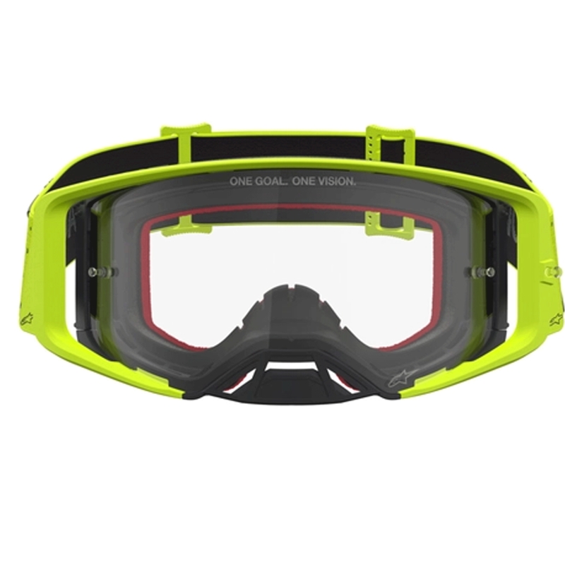 Gafas de motocross Alpinestars Supertech Vesta amarillo flúor y negro (plexiglás transparente)