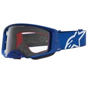 Gafas de motocross Alpinestars Supertech Vesta azul-blanco con plexiglás transparente