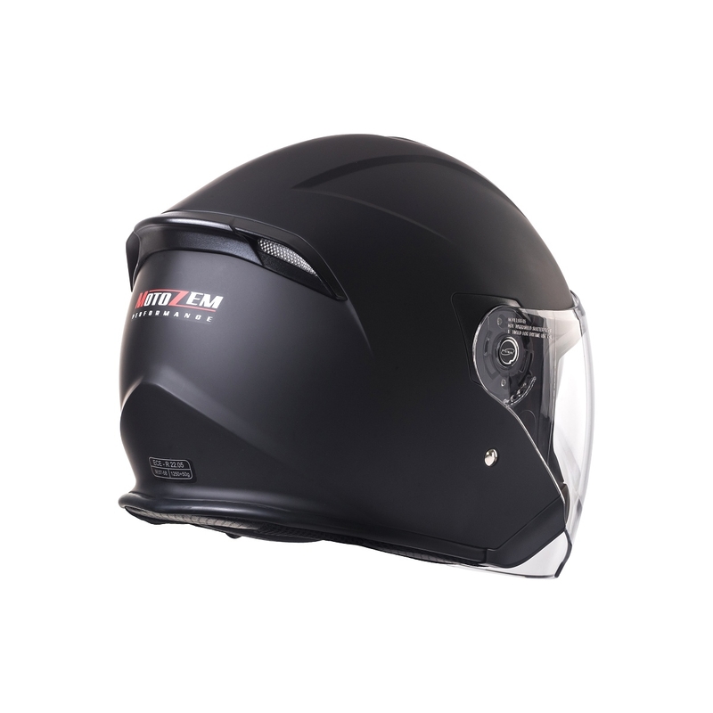Casco moto abierto Street Racer SR 01 MotoZem Performance negro liquidación