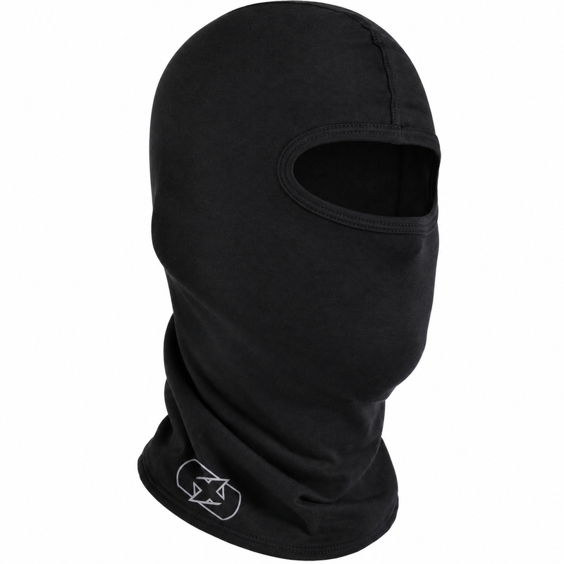 Pasamontañas Oxford Deluxe de lana merino negra para motocicleta