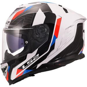 Casco integral de motocicleta LS2 FF818 Storm III Sports blanco-azul-rojo brillante - II. calidad