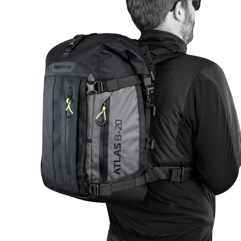 Bolsa para moto Oxford Atlas B-20 Advanced Backpack 20 l gris - II. calidad