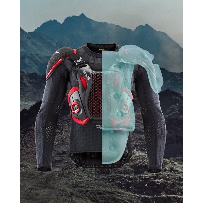 Chaleco con airbag Alpinestars TECH-AIR®OFF-ROAD, color negro y rojo, 2 unidades, II. Calidad - II. calidad