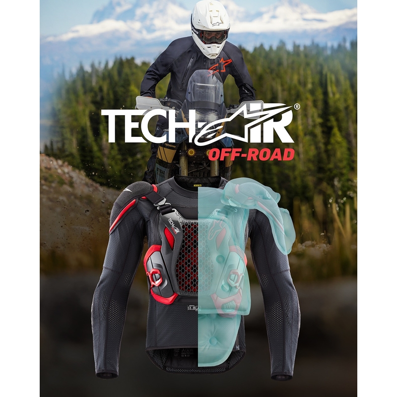 Chaleco con airbag Alpinestars TECH-AIR®OFF-ROAD, color negro y rojo, 2 unidades, II. Calidad - II. calidad