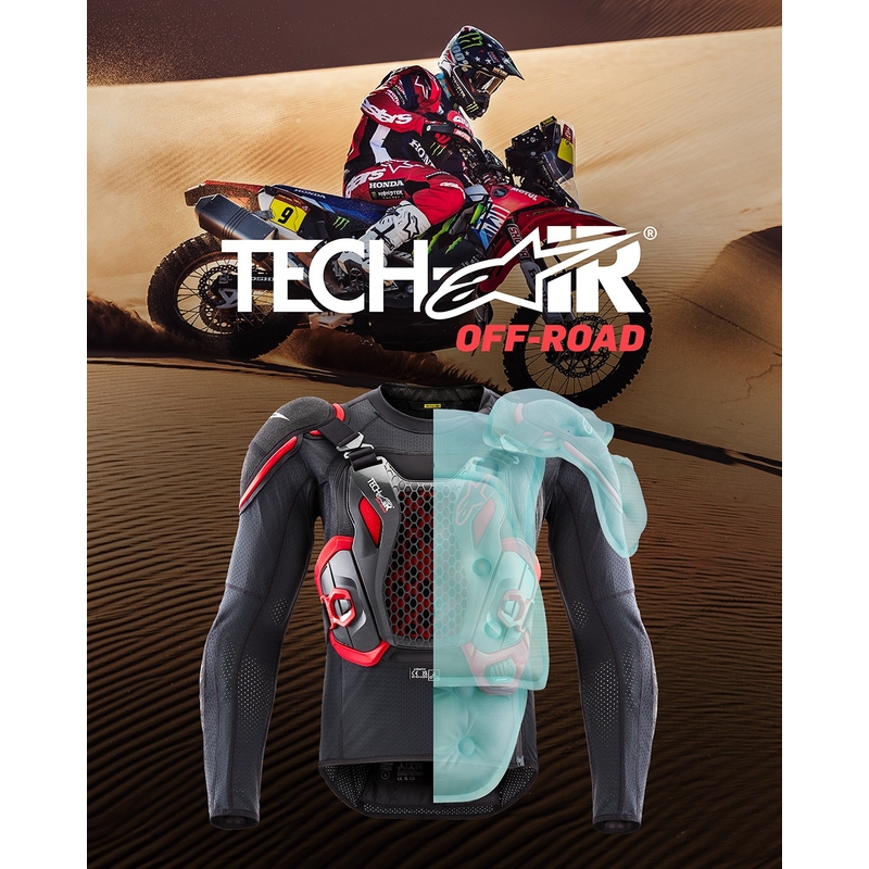 Chaleco con airbag Alpinestars TECH-AIR®OFF-ROAD, color negro y rojo, 2 unidades, II. Calidad - II. calidad