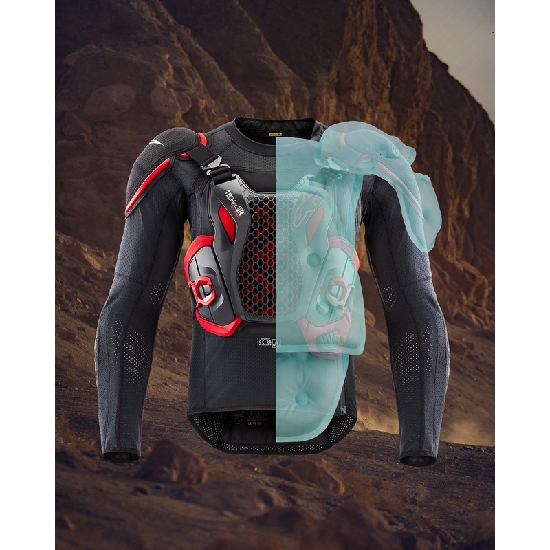 Chaleco con airbag Alpinestars TECH-AIR®OFF-ROAD, color negro y rojo, 2 unidades, II. Calidad - II. calidad