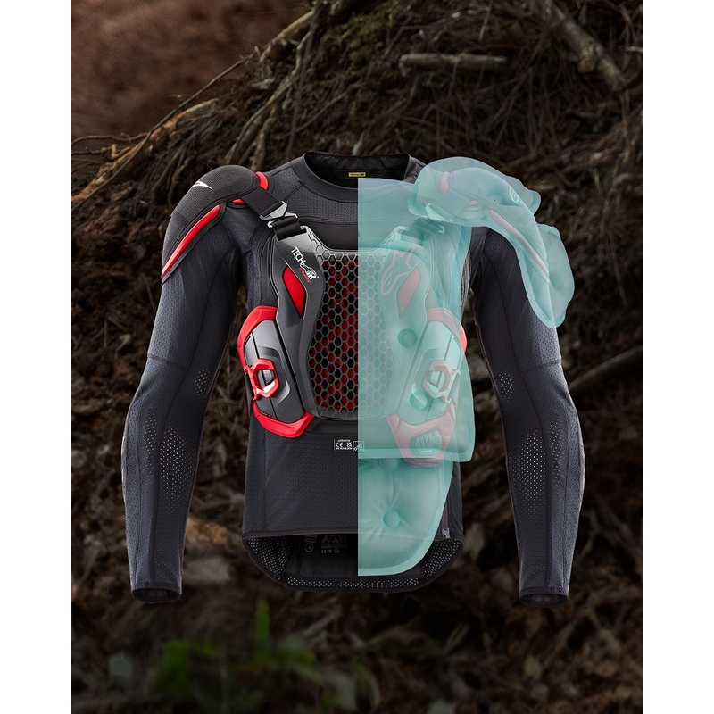 Chaleco con airbag Alpinestars TECH-AIR®OFF-ROAD, color negro y rojo, 2 unidades, II. Calidad - II. calidad