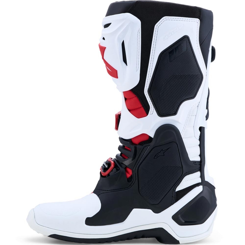 Botas de motocross Alpinestars TECH 10 blancas, negras y rojas