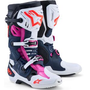 Botas de motocross Alpinestars TECH 10 Supervented azul oscuro-blanco-negro-morado