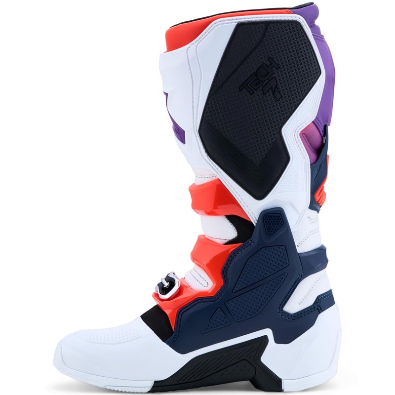 Botas de motocross Alpinestars TECH 7 morado-blanco-azul oscuro-rojo flúor
