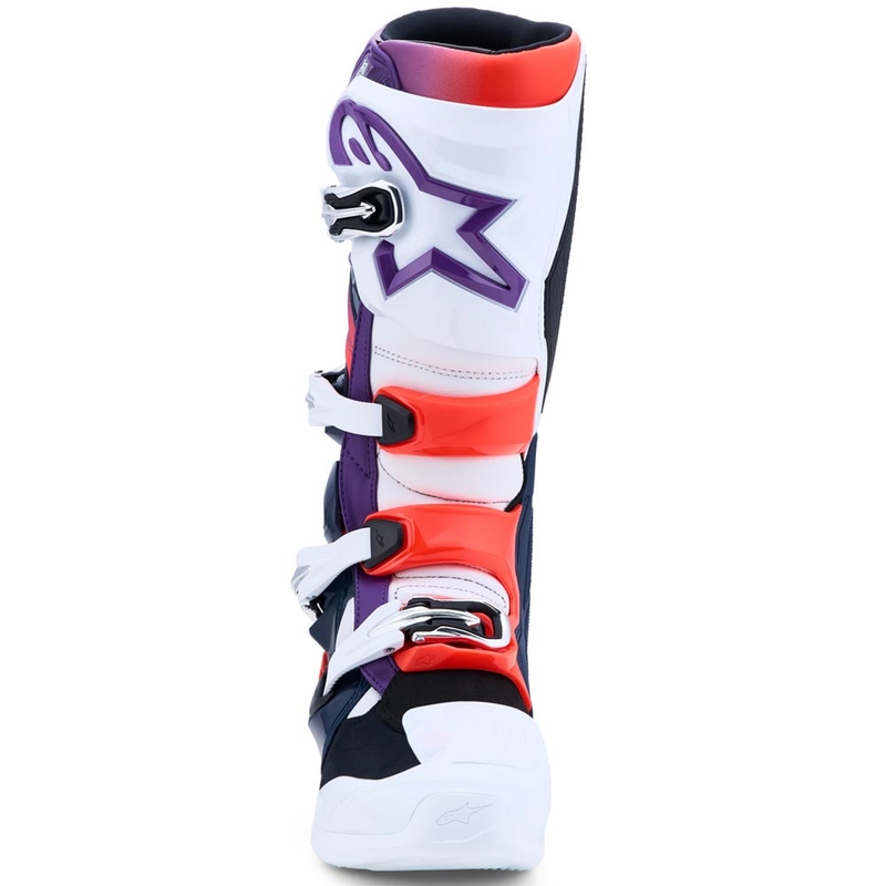 Botas de motocross Alpinestars TECH 7 morado-blanco-azul oscuro-rojo flúor