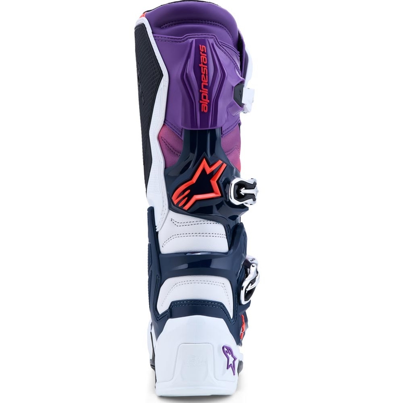 Botas de motocross Alpinestars TECH 7 morado-blanco-azul oscuro-rojo flúor