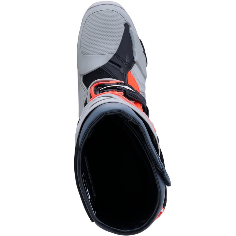 Botas de moto Alpinestars Tech 10 Enduro Gris-Gris oscuro-Rojo flúor