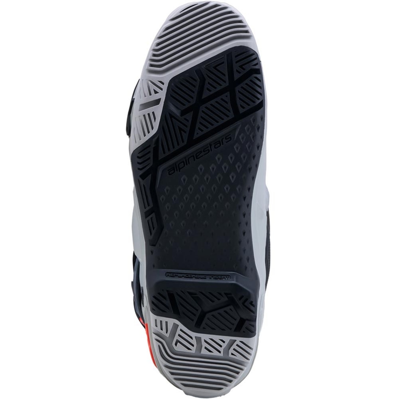 Botas de moto Alpinestars Tech 10 Enduro Gris-Gris oscuro-Rojo flúor