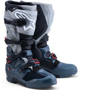 Botas de moto Alpinestars TECH 7 Enduro Drystar Gris oscuro-Gris claro-Rojo