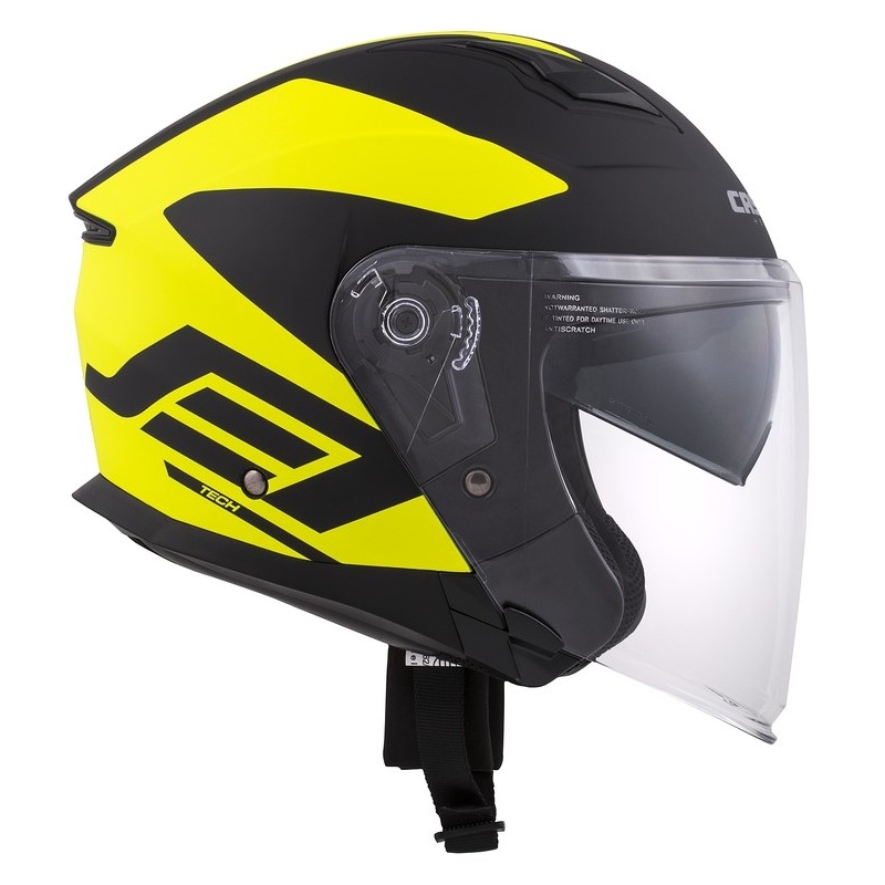 Casco de moto Cassida Jet Tech Corso abierto negro-amarillo fluo