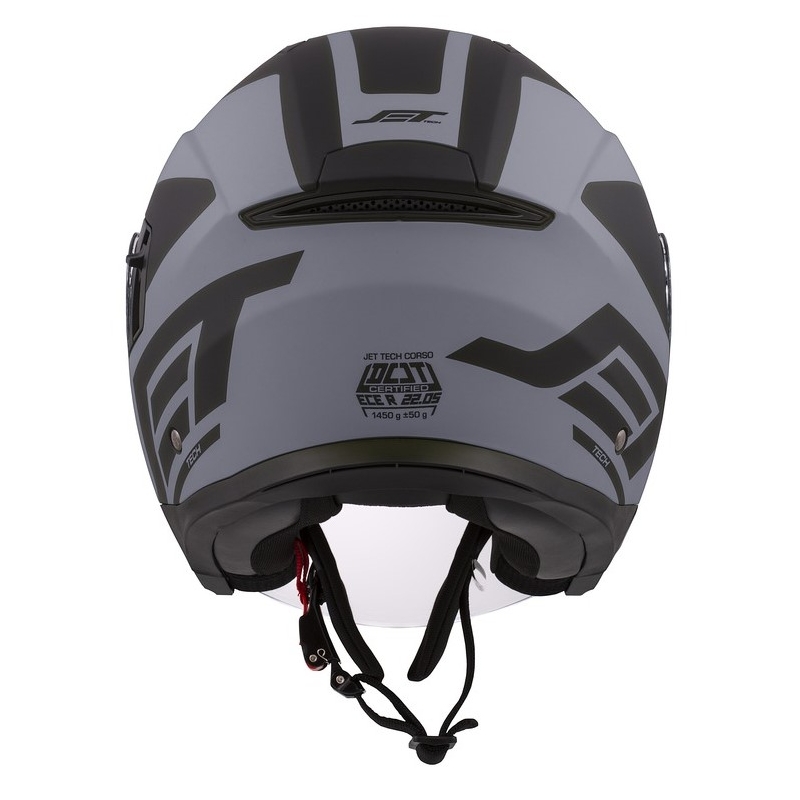 Casco de moto Cassida Jet Tech Corso Open Negro y Gris
