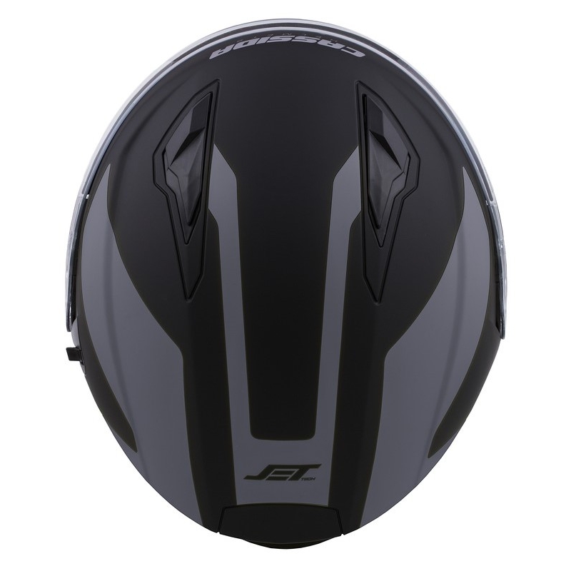 Casco de moto Cassida Jet Tech Corso Open Negro y Gris
